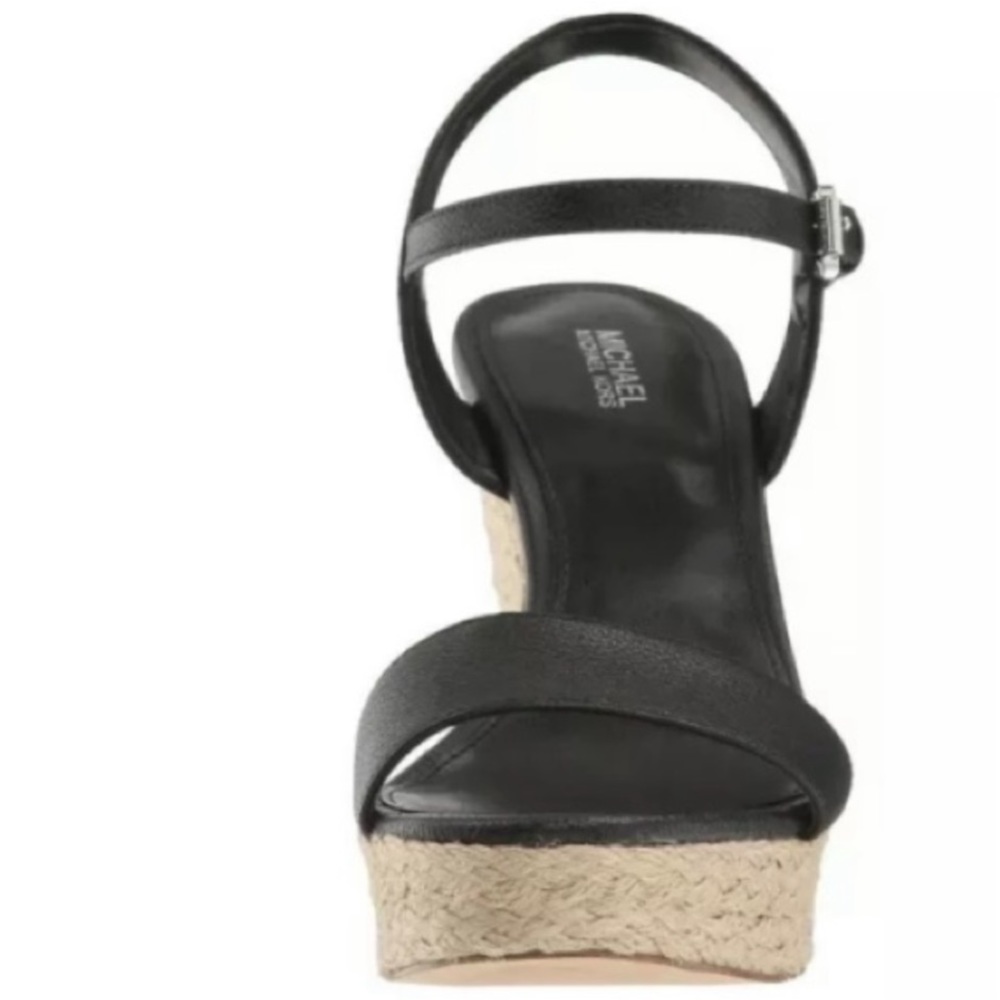 Michael Kors Jill Tumbled Leather Wedge Sandals 10 - Picture 4 of 5
